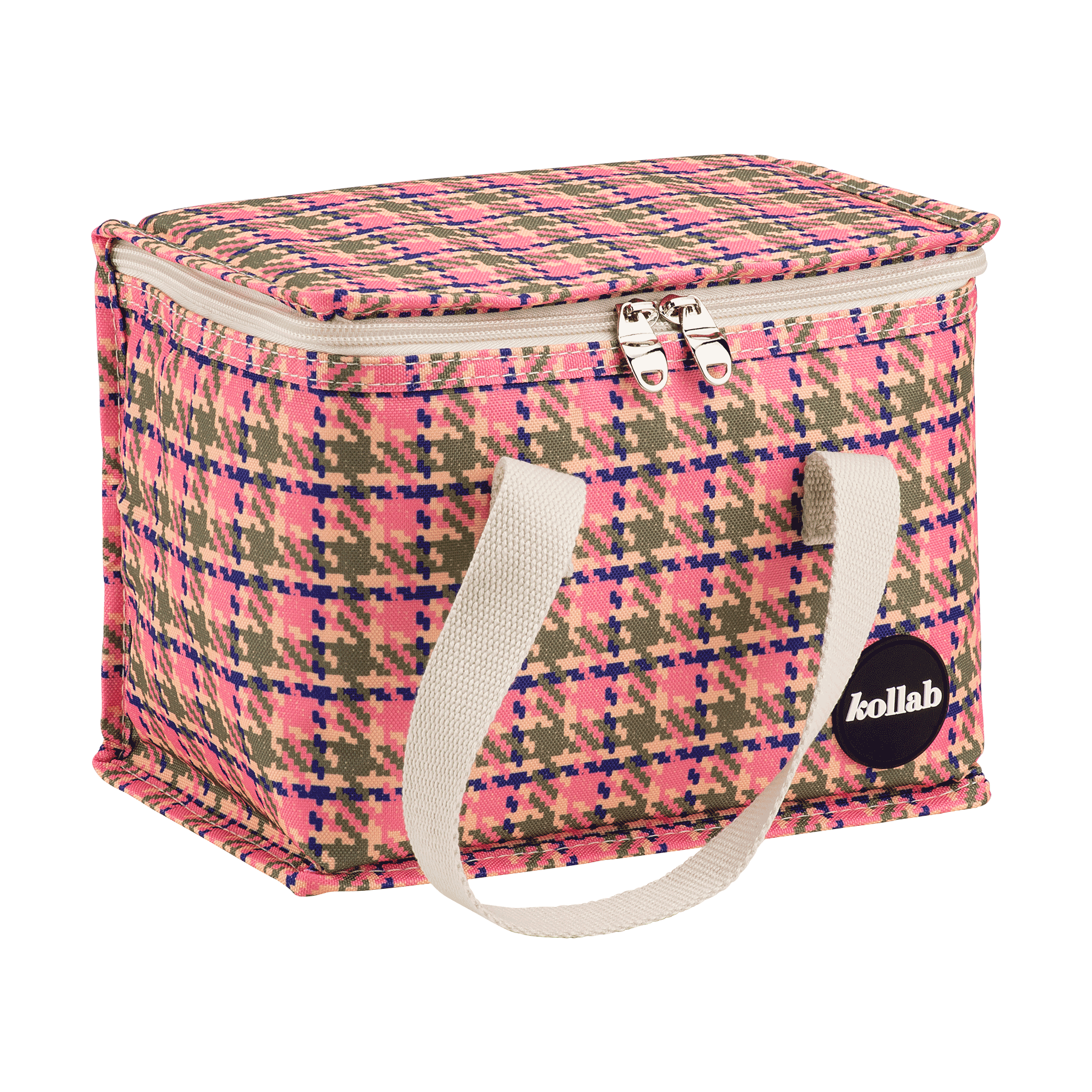 Kollab Holiday Lunch Box Pink Houndstooth