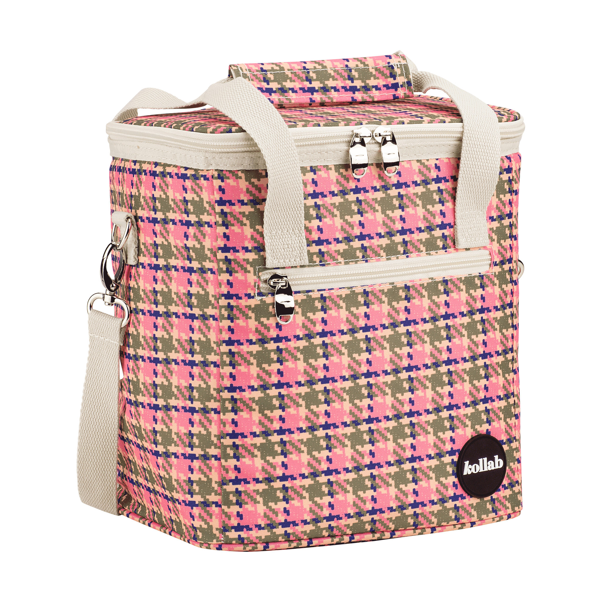 Kollab Holiday Mini Cooler Pink Houndstooth