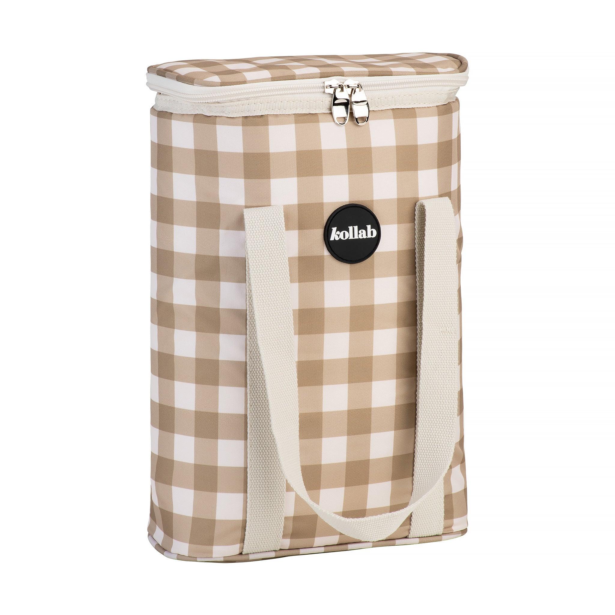 Kollab Holiday Wine Cooler Bag Olive Check